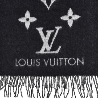 Louis Vuitton Cashmere Monogram Reykjavik Scarf Black 5 of 6