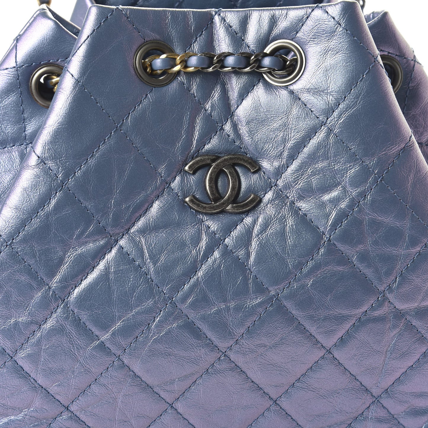 Iridescent Lambskin Calfskin Small Quilted Gabrielle Backpack Light Purple