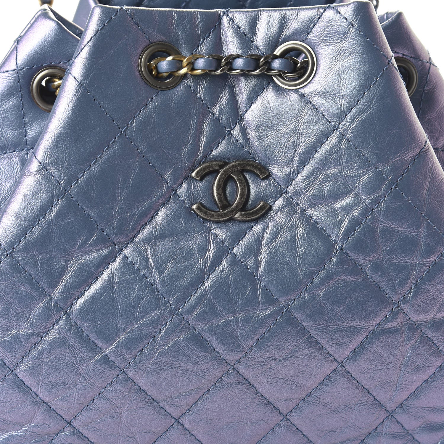 Chanel Iridescent Lambskin Calfskin Small Quilted Gabrielle Backpack Light Purple 9 of 10