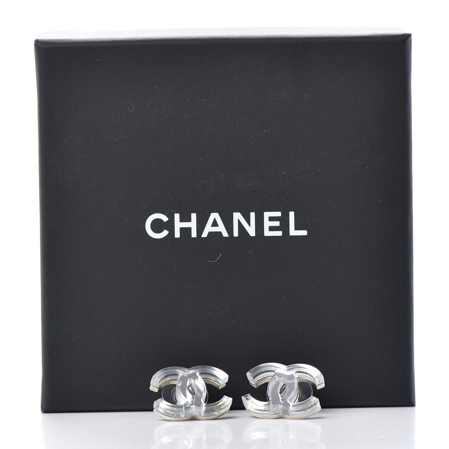 Resin CC Earrings Silver