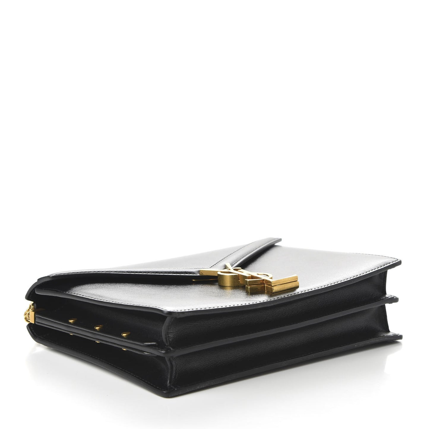 Smooth Calfskin Monogram Cassandra Clasp Bag Black