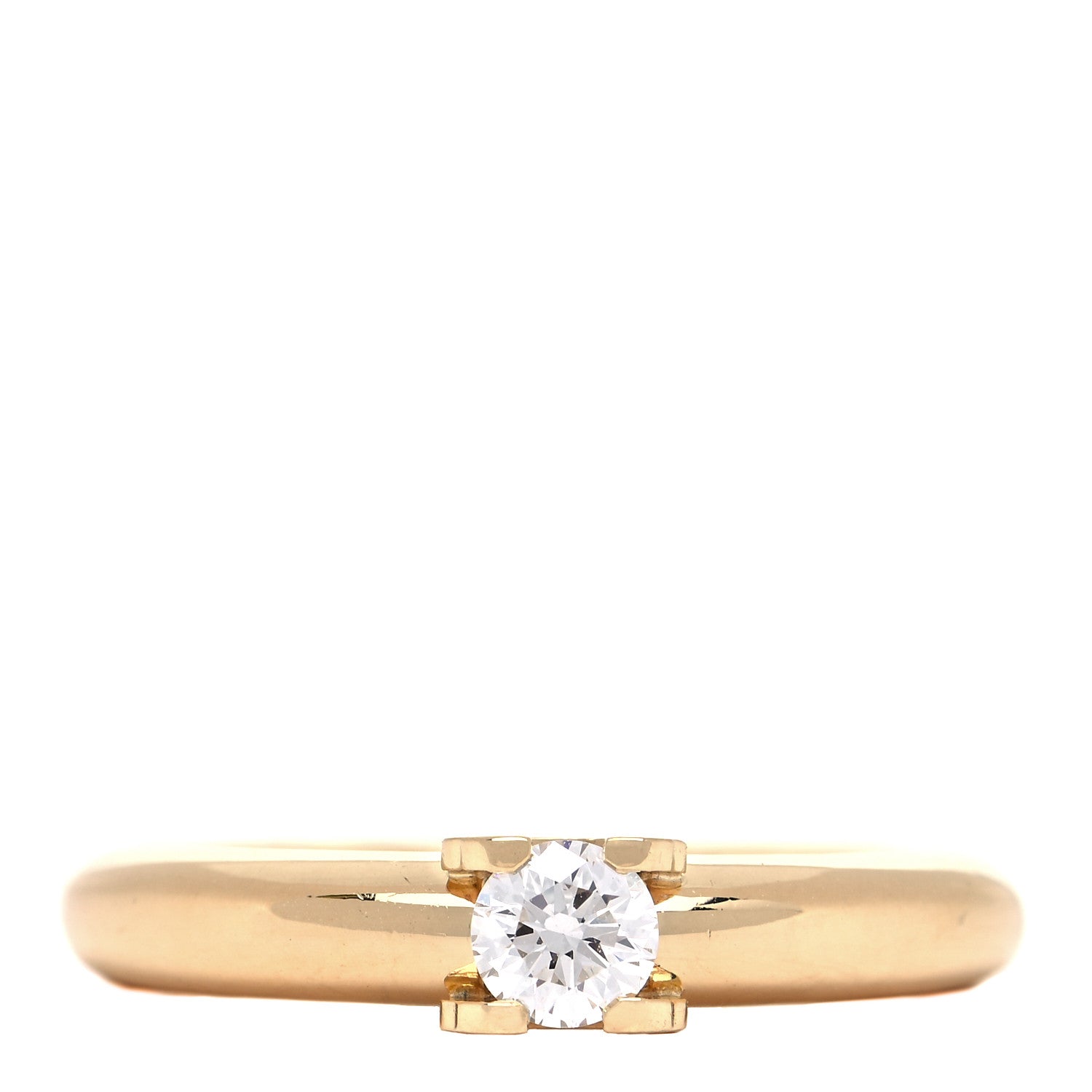Cartier 18K Yellow Gold Diamond .28ct Louis Cartier Engagement Ring 54 6.75 2 of 10