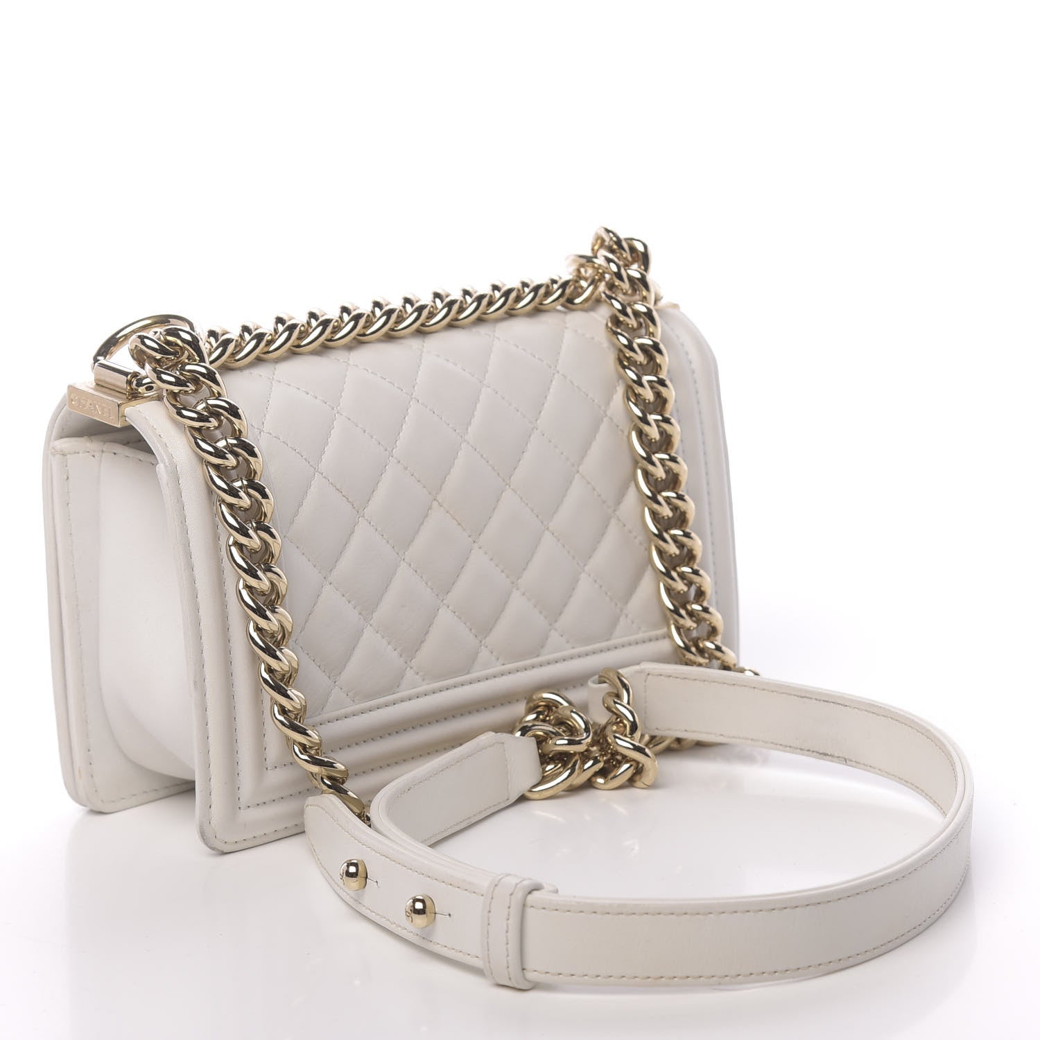 Chanel Calfskin Quilted Small Boy Flap White 3 of 16