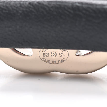 Chanel Metal Lambskin Chain CC Headband Black Gold 4 of 5
