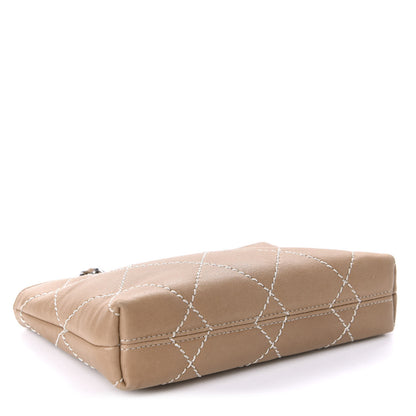 Chanel Lambskin Surpique Stitch Pochette Beige 4 of 10