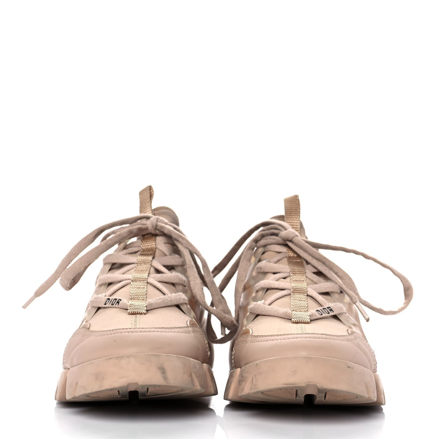 Christian Dior Neoprene Rubber Womens D-Connect Sneakers 37.5 Nude 2 of 7