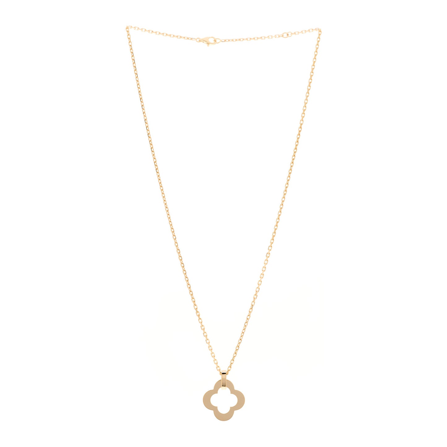 18K Yellow Gold Byzantine Alhambra Pendant Necklace