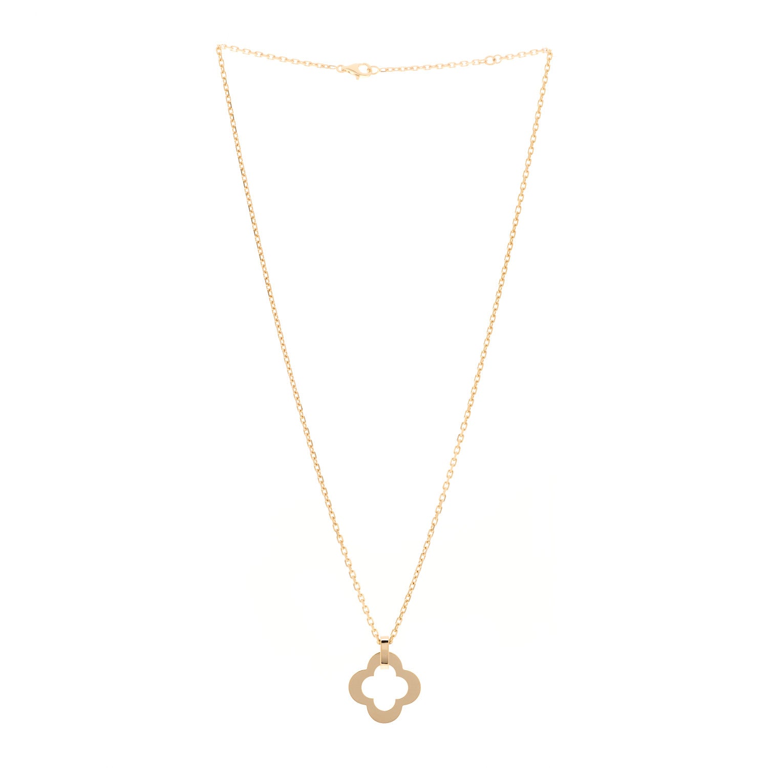Van Cleef & Arpels 18K Yellow Gold Byzantine Alhambra Pendant Necklace 3 of 5