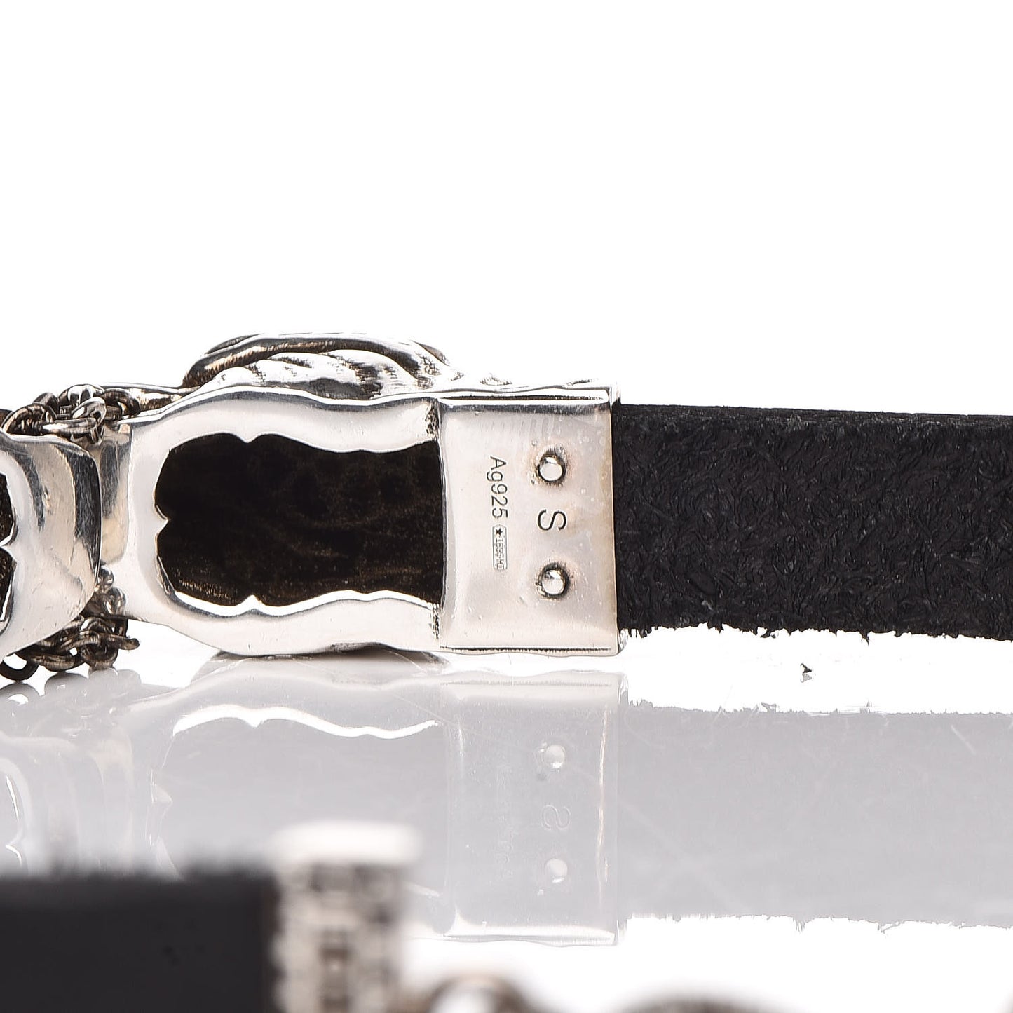 Sterling Silver Calfskin Tigers Head Choker