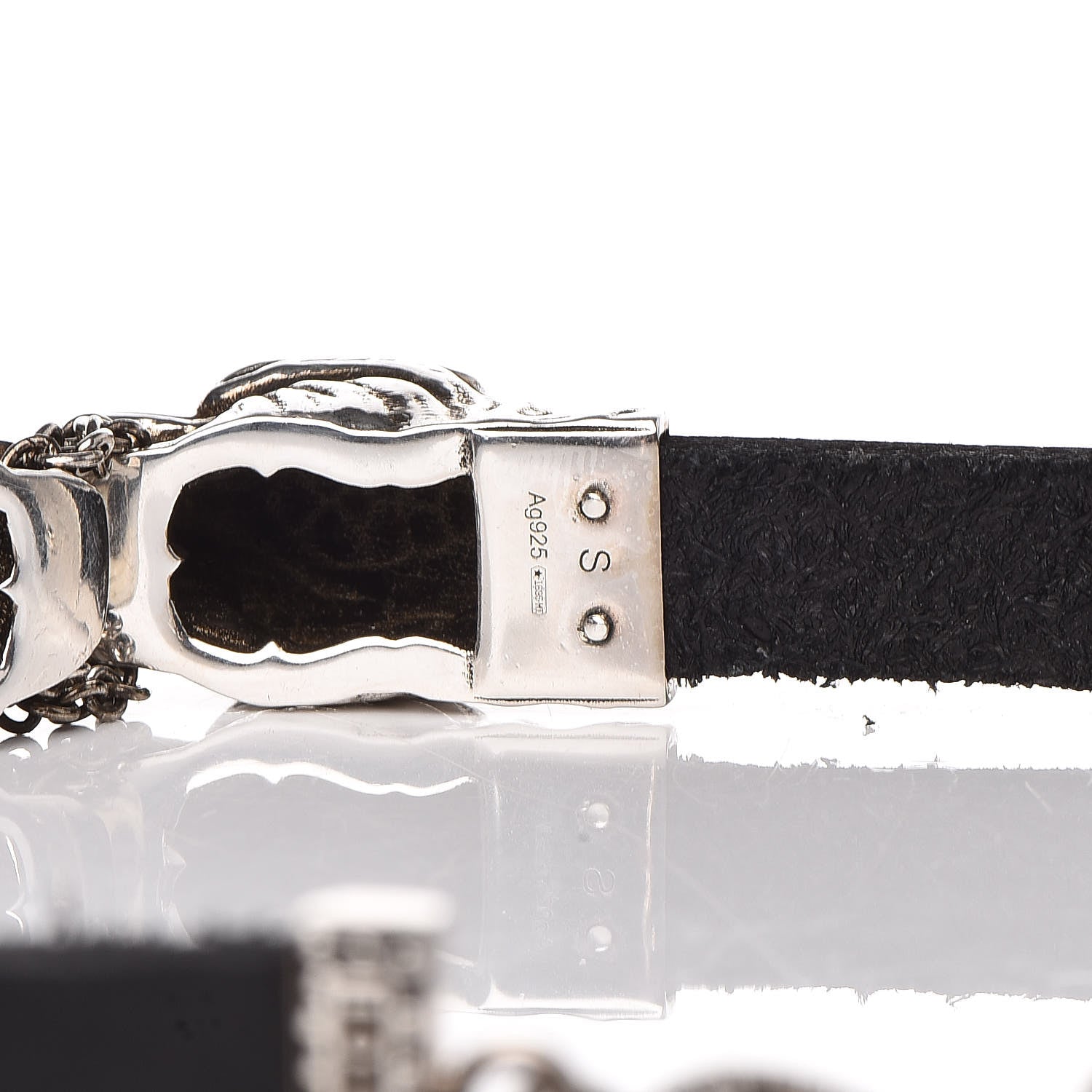 Gucci Sterling Silver Calfskin Tigers Head Choker 5 of 9