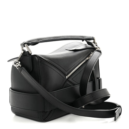 Loewe Shiny Calfskin Small Puzzle Biker Bag Black 3 of 9