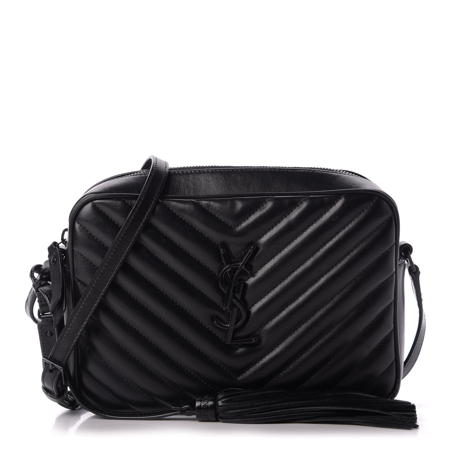 Saint Laurent Calfskin Matelasse Monogram Lou Camera Bag Black 1 of 9