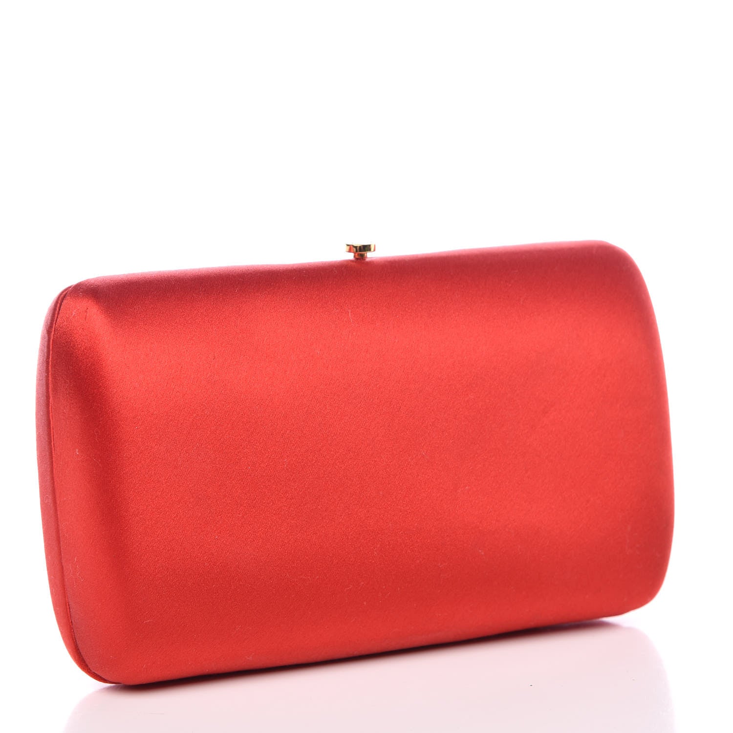 Prada Satin Box Clutch Fuoco 3 of 8