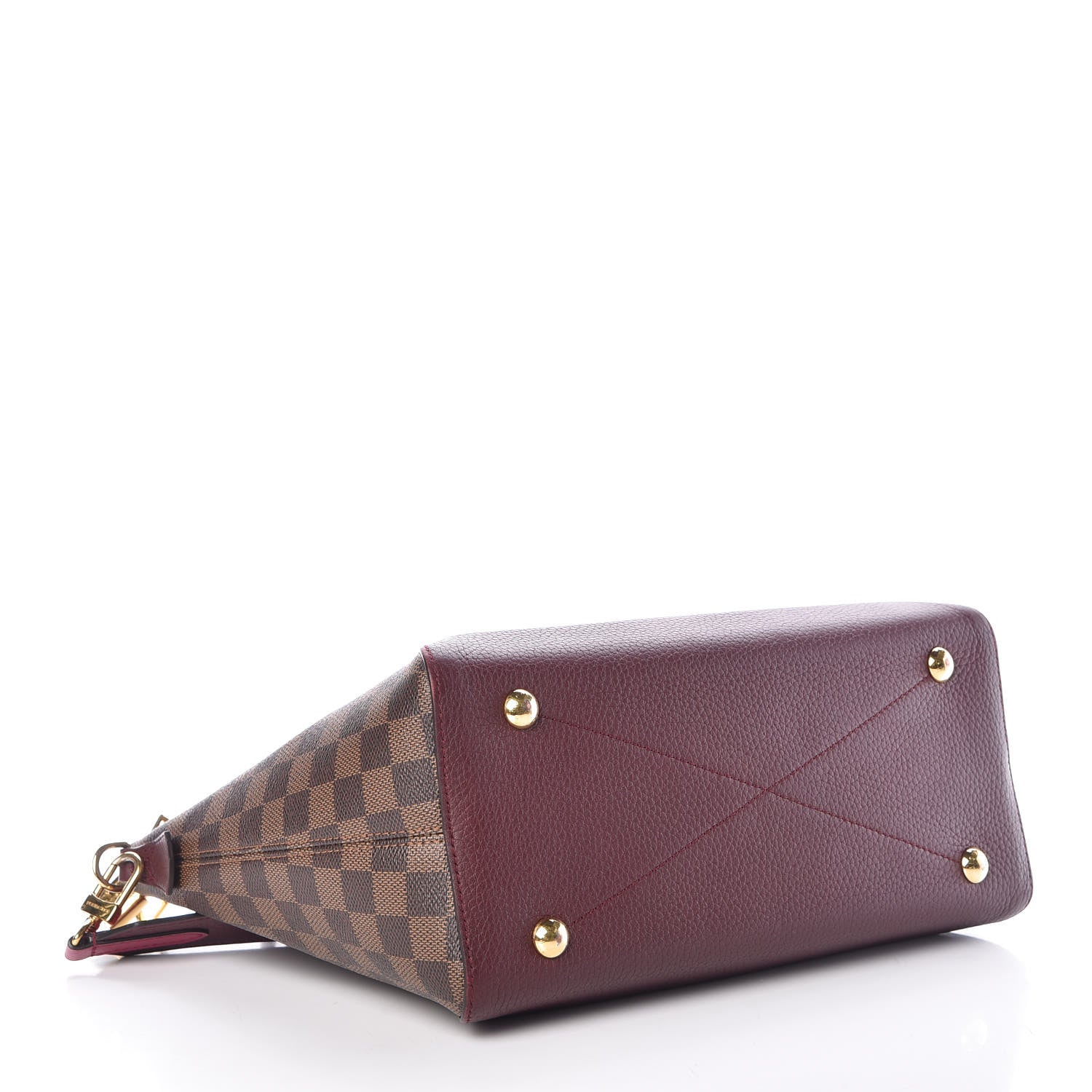 Louis Vuitton Damier Ebene Cuir Taurillon Hyde Park Fuchsia 4 of 10