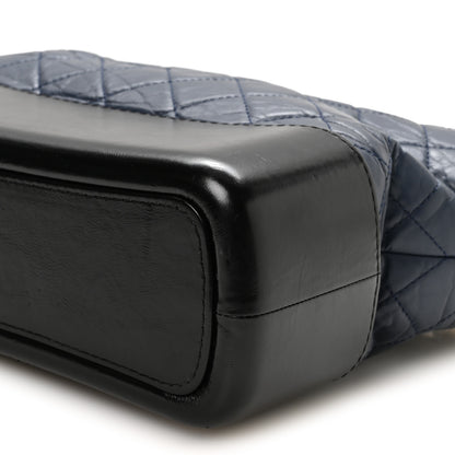 Chanel Aged Calfskin Quilted Medium Gabrielle Hobo Navy Black 18 of 19