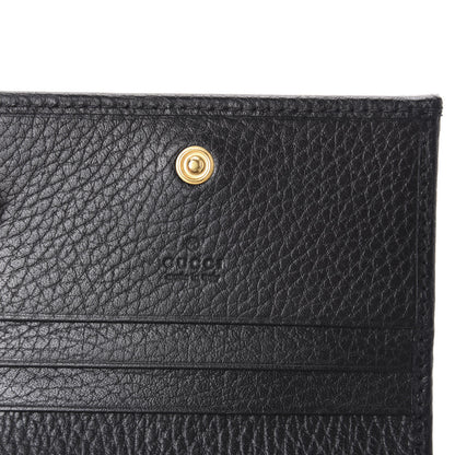 Gucci Pebbled Calfskin GG Marmont Card Case Black 5 of 10