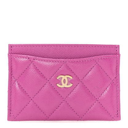Chanel Caviar Quilted Card Holder Purple 1 of 8