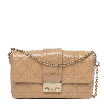 Christian Dior Patent Cannage New Lock Pouch Beige 1 of 10