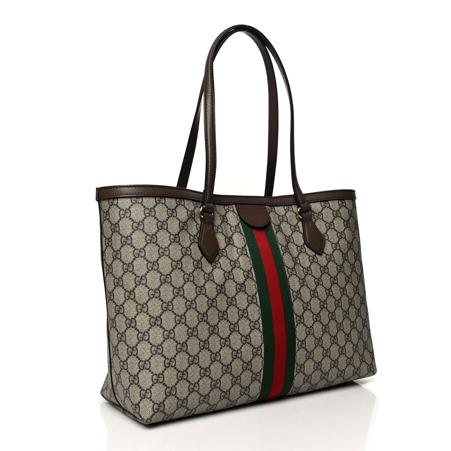 GG Supreme Monogram Medium Ophidia Shopping Tote Brown