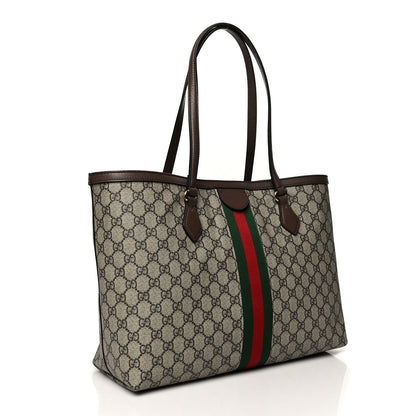 Gucci GG Supreme Monogram Medium Ophidia Shopping Tote Brown 3 of 10