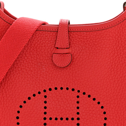 Hermes Taurillon Clemence Evelyne TPM Rouge Casaque 8 of 10