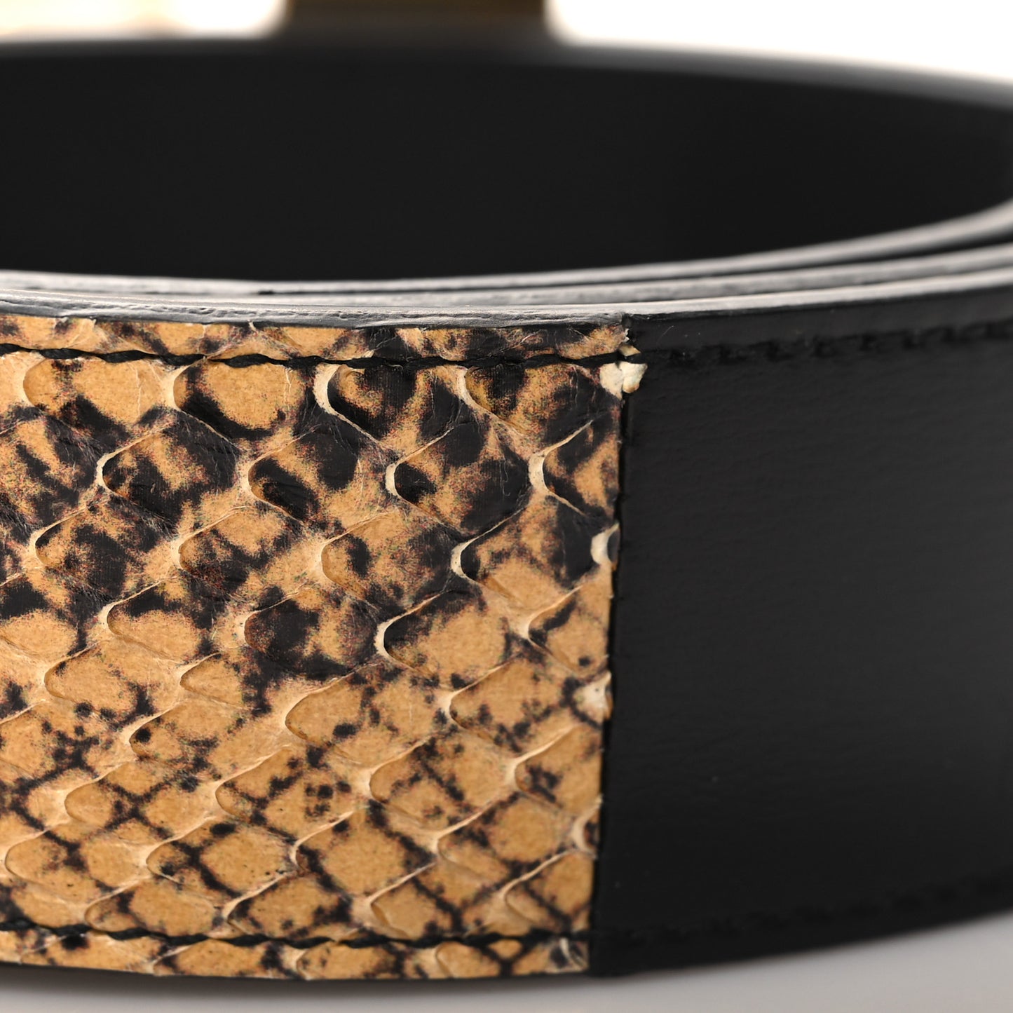 Ciny Calfskin Lux Snakeskin Torchon 35mm Belt 85 34 Black