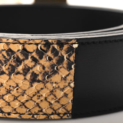 Gucci Ciny Calfskin Lux Snakeskin Torchon 35mm Belt 85 34 Black 6 of 6