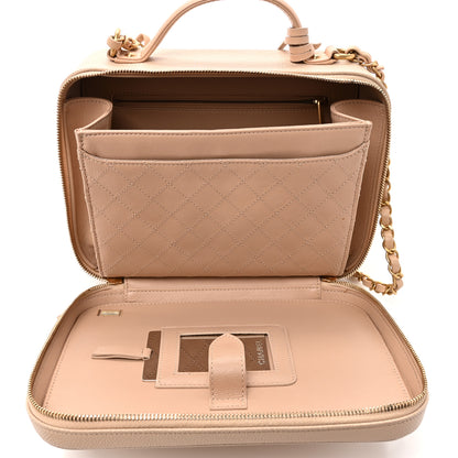 Chanel Caviar Quilted Large CC Filigree Vanity Case Beige 6 of 19