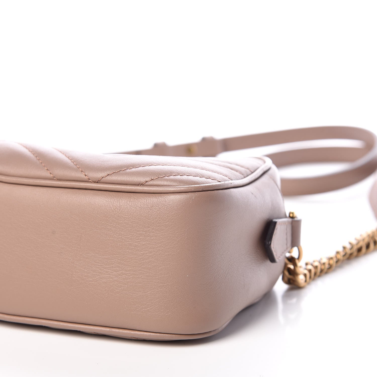 Gucci Calfskin Matelasse Small GG Marmont Chain Shoulder Bag Taupe 6 of 12