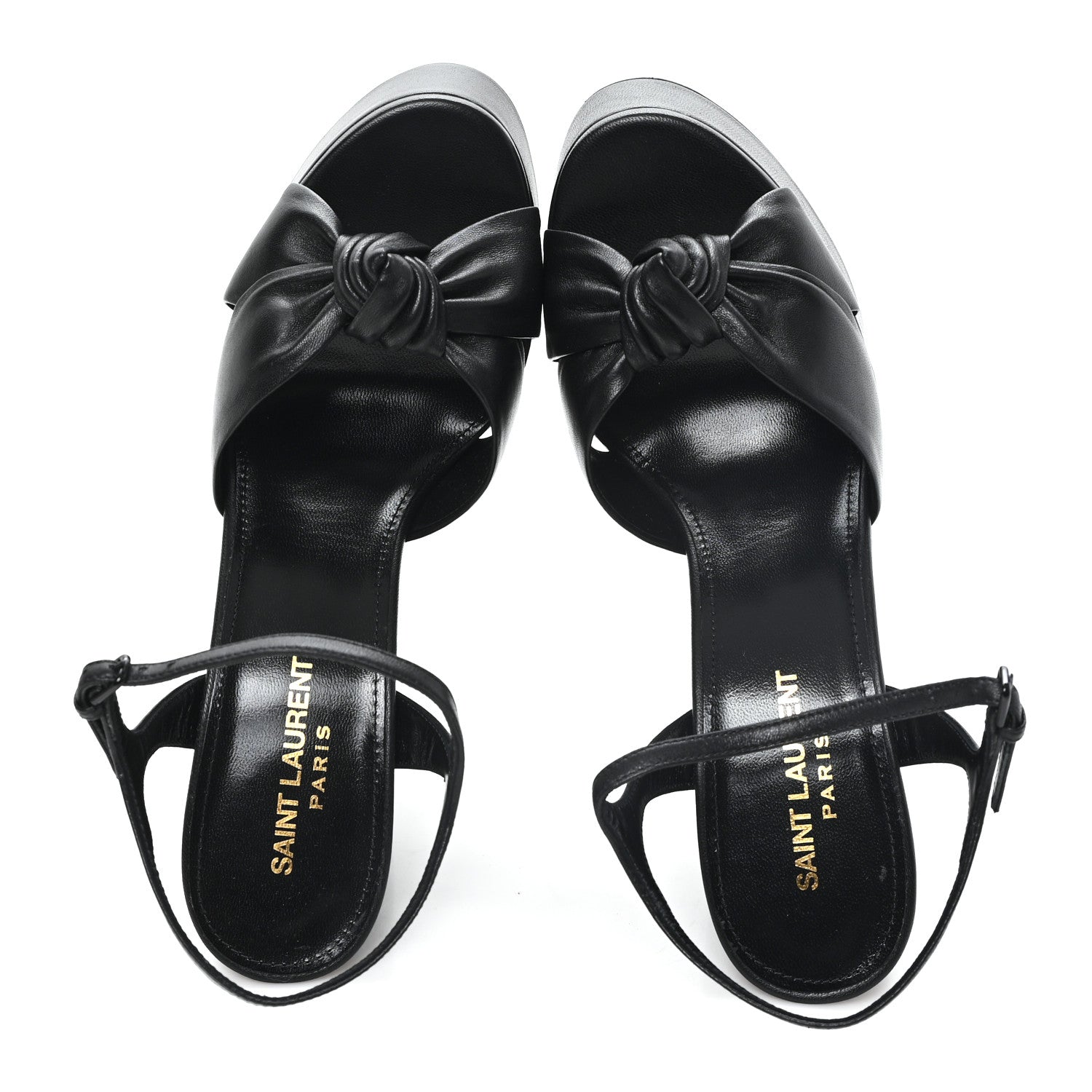 Saint Laurent Santiago Russo Bianca 85 Platform Sandals 38 Black 2 of 10