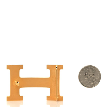 Hermes Brass Gold Plated Brushed 32mm H Belt Buckle Gold 2 of 3