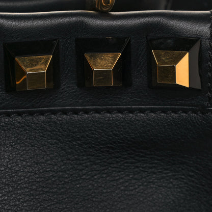 Fendi Vitello Seta Gold Studded Medium Peekaboo Iconic Satchel Black 12 of 12