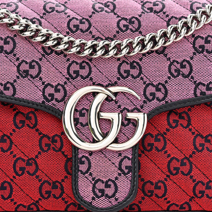 Gucci Monogram Multicolor Matelasse Diagonal Small GG Marmont Shoulder Bag Pink Blue Red Yellow Green 8 of 12