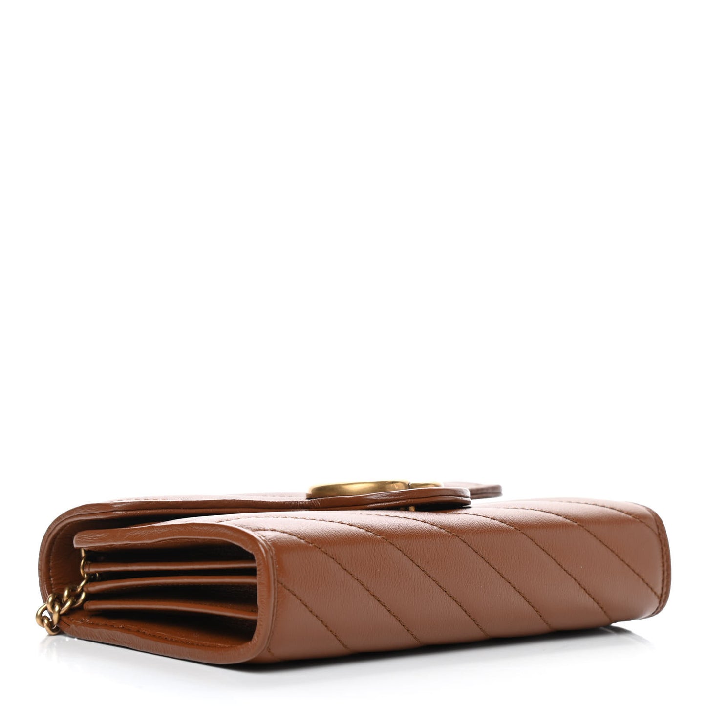 Azalea Calfskin Matelasse Diagonal GG Marmont Chain Wallet Cuir
