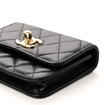 Chanel Lambskin Quilted Trendy CC Card Holder On Chain Black 9 of 11