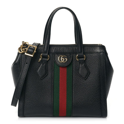 Gucci Textured Calfskin Web Small Ophidia Tote Bag Black 1 of 10