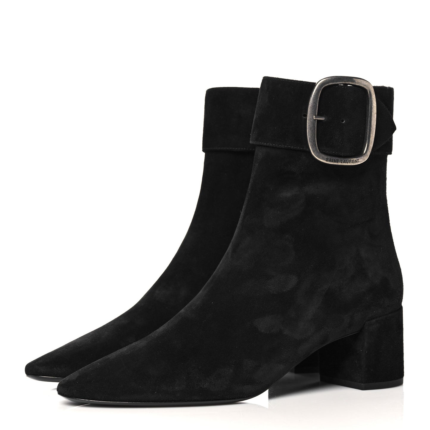 Suede Joplin 50 Buckle Booties 39 Black