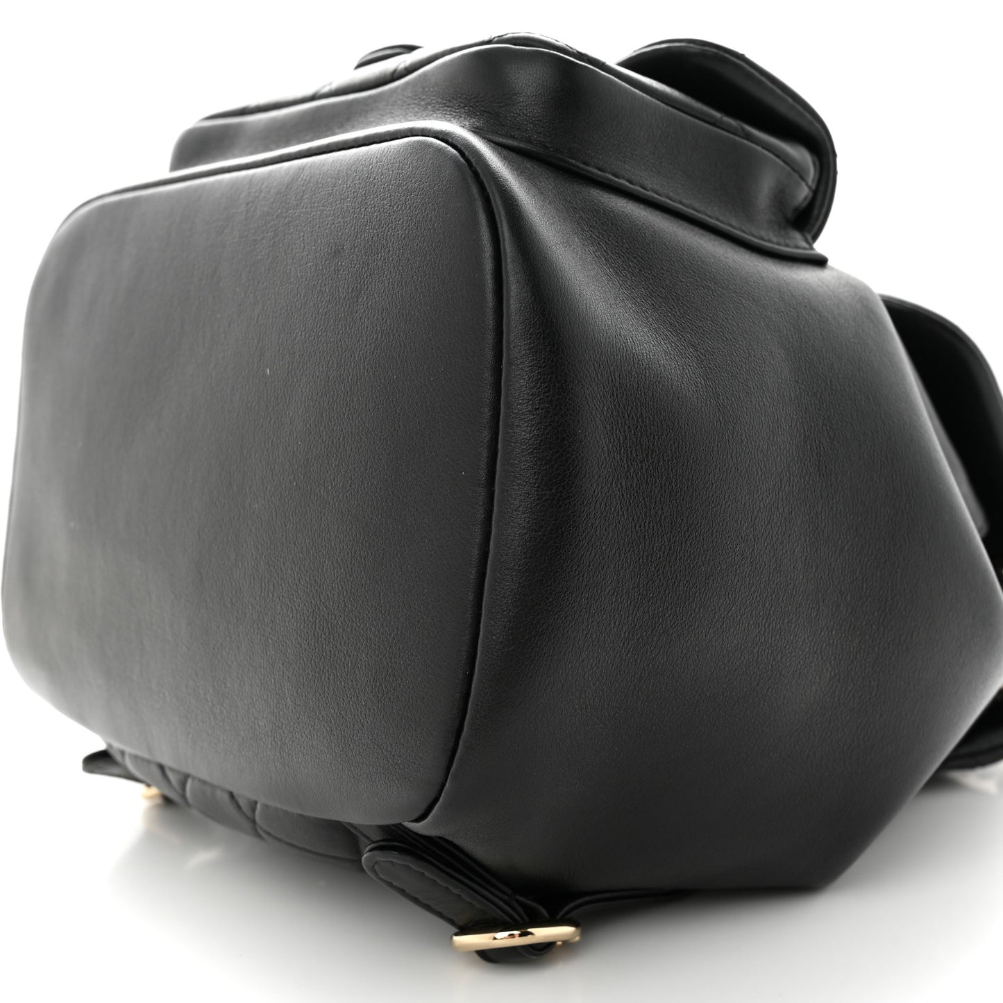 Lambskin Quilted Large Duma Drawstring Backpack Black