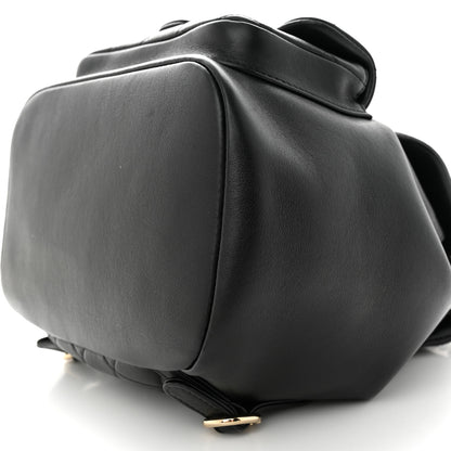 Chanel Lambskin Quilted Large Duma Drawstring Backpack Black 10 of 11