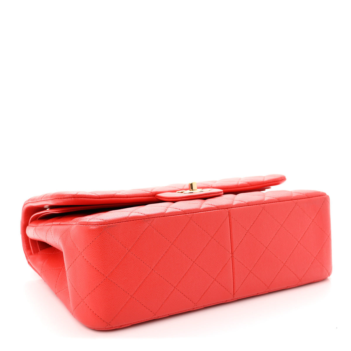 Chanel Caviar Quilted Jumbo Double Flap Red 4 of 10