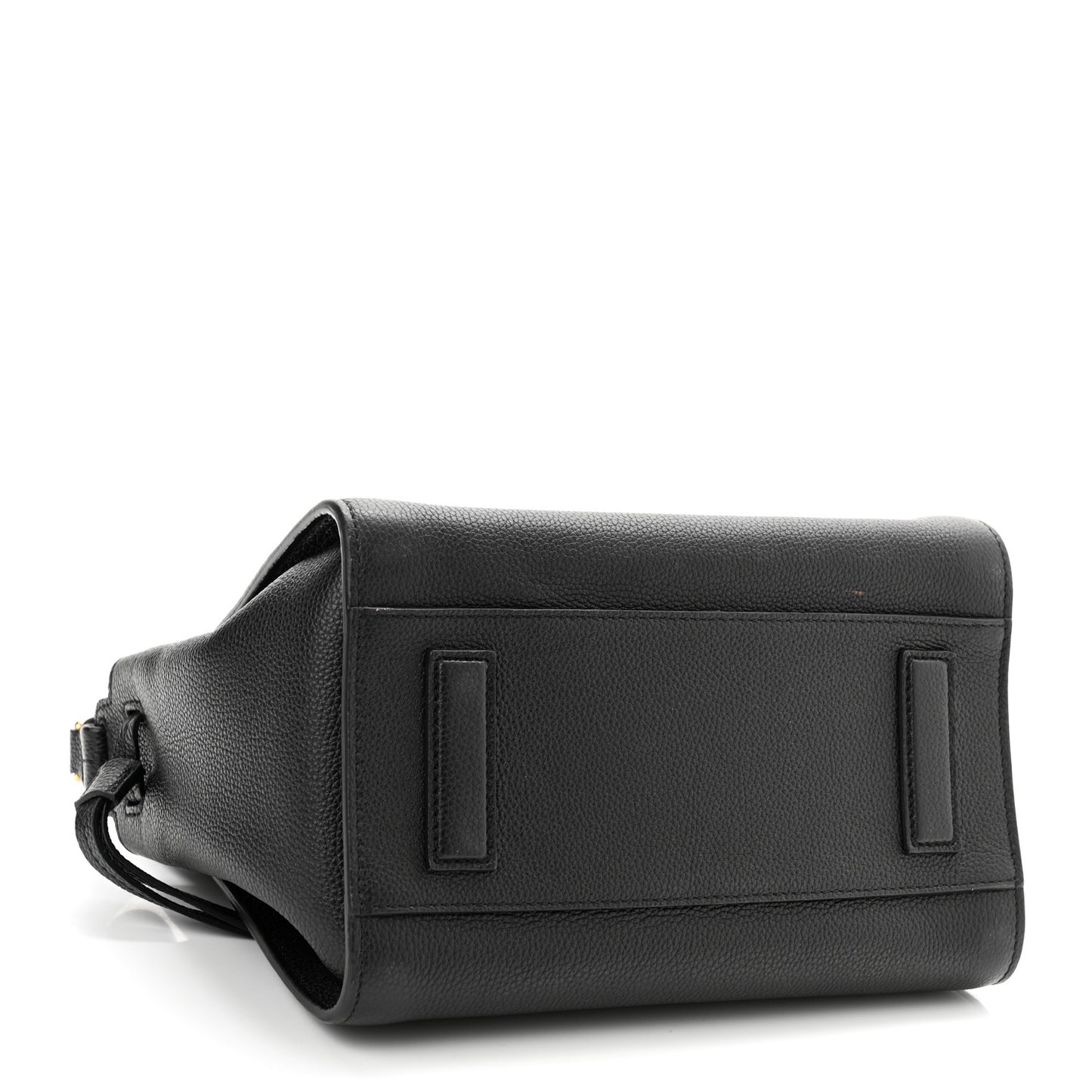 Grained Calfskin Small Padlock Top Handle Bag Black