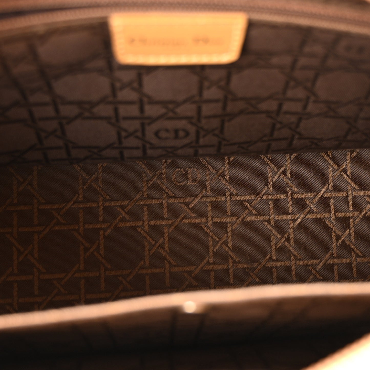 Patent Chrome Beaded Malice Tote Beige