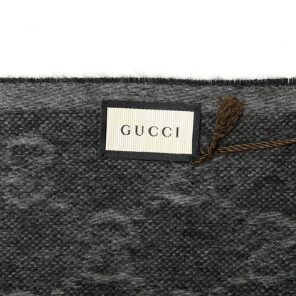 Gucci Wool Angora Monogram Web New Nikky Scarf Lead Dark Green 3 of 4