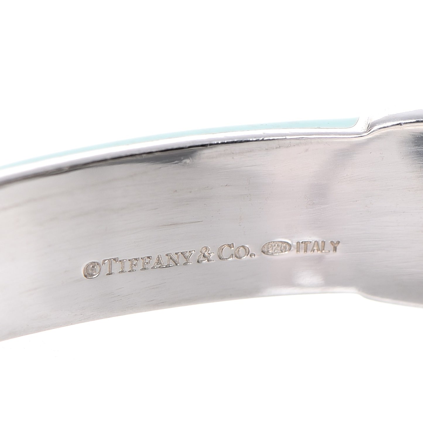 Enamel Sterling Silver Signature X Bangle Turquoise