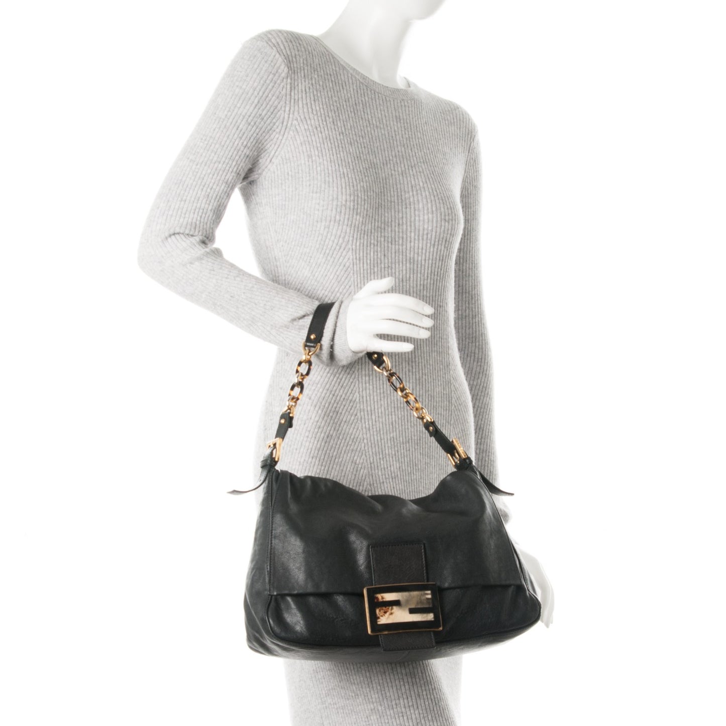 Calfskin Big Forever Mama Baguette Black