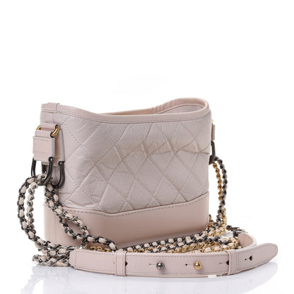 Chanel Aged Calfskin Quilted Small Gabrielle Hobo Beige 2 of 4