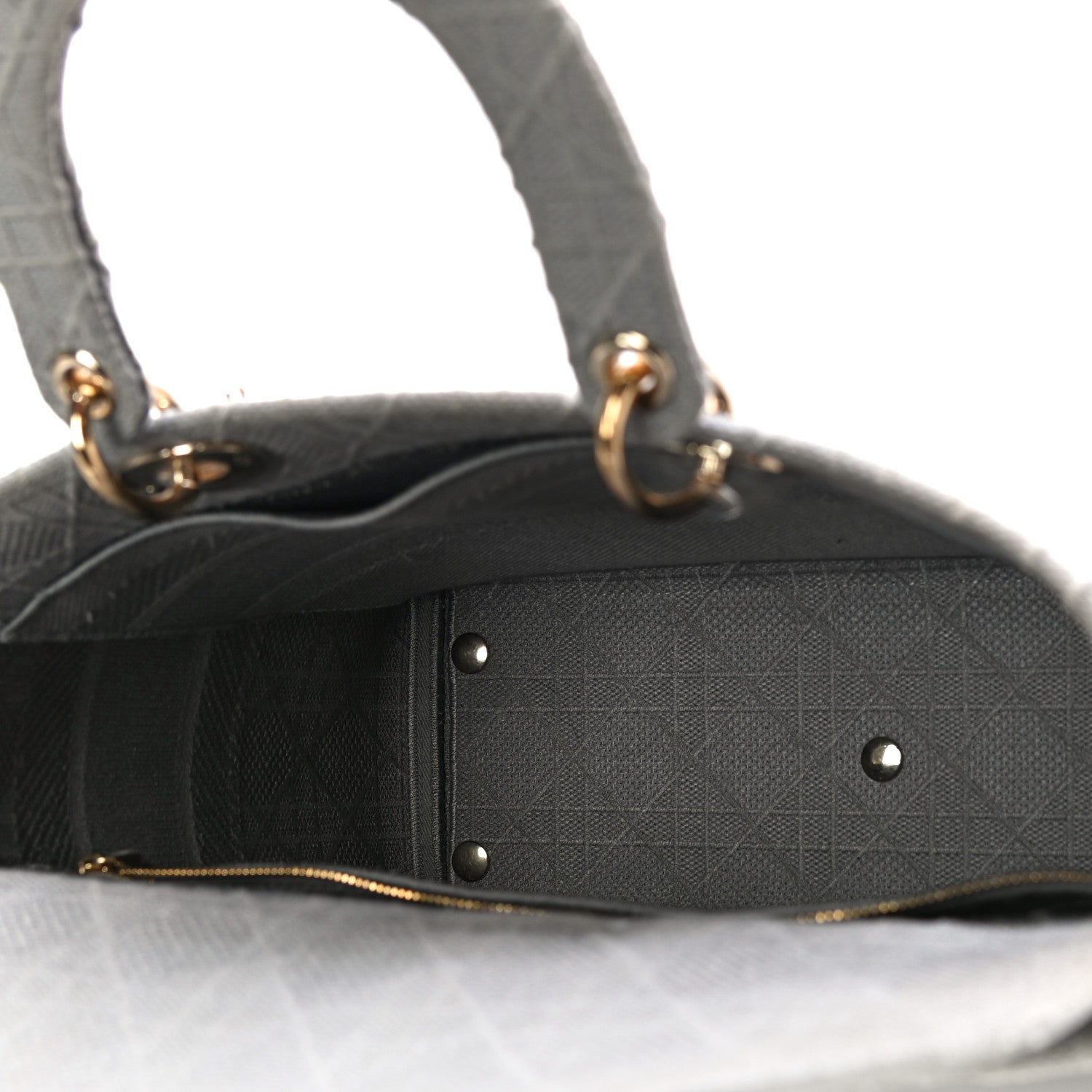 Christian Dior Canvas Embroidered Cannage Lady D-Lite Gray 5 of 10