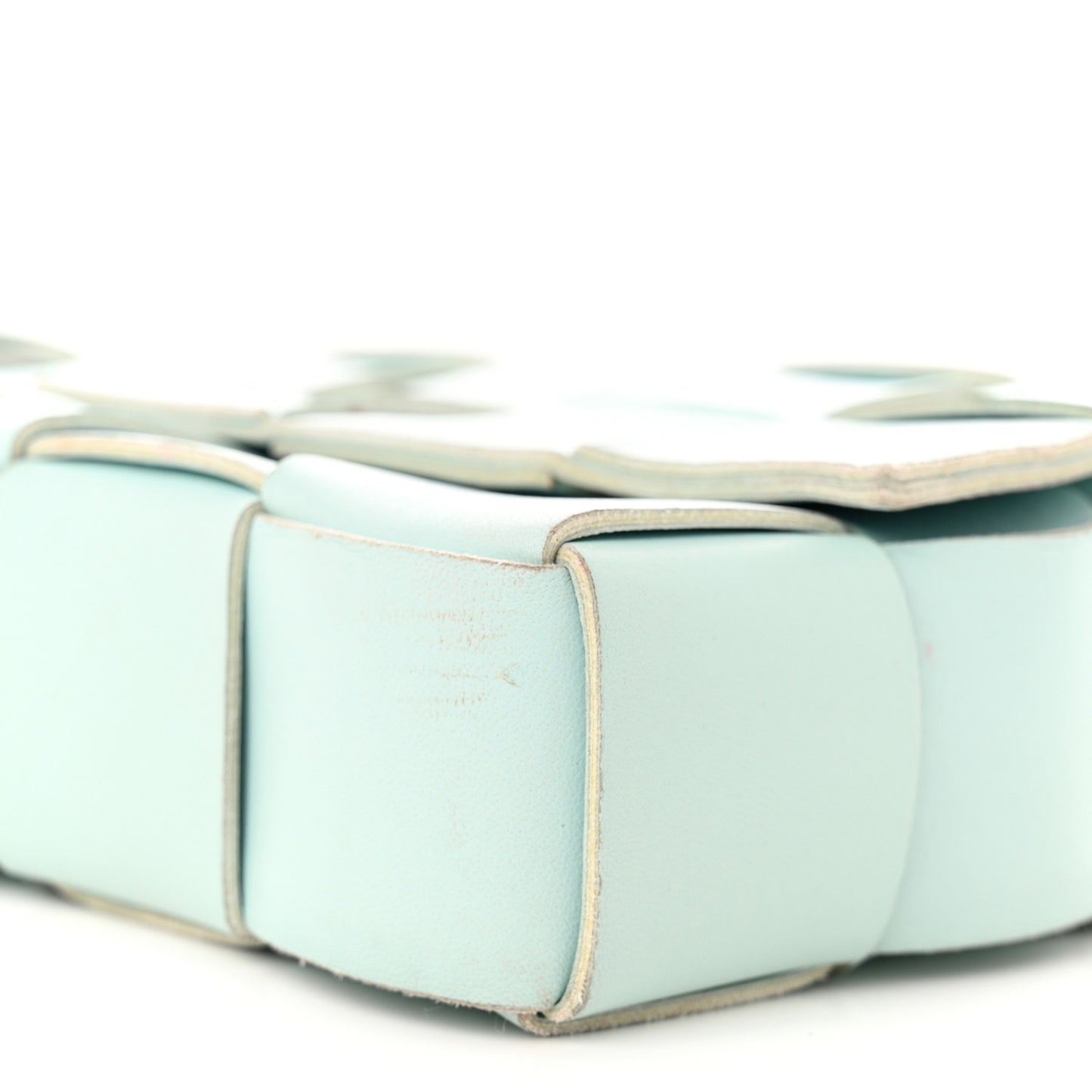 Nappa Maxi Intreccio Cassette Bag Teal Washed