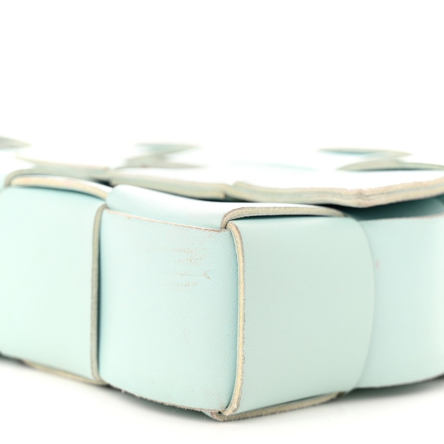 Bottega Veneta Nappa Maxi Intreccio Cassette Bag Teal Washed 10 of 13
