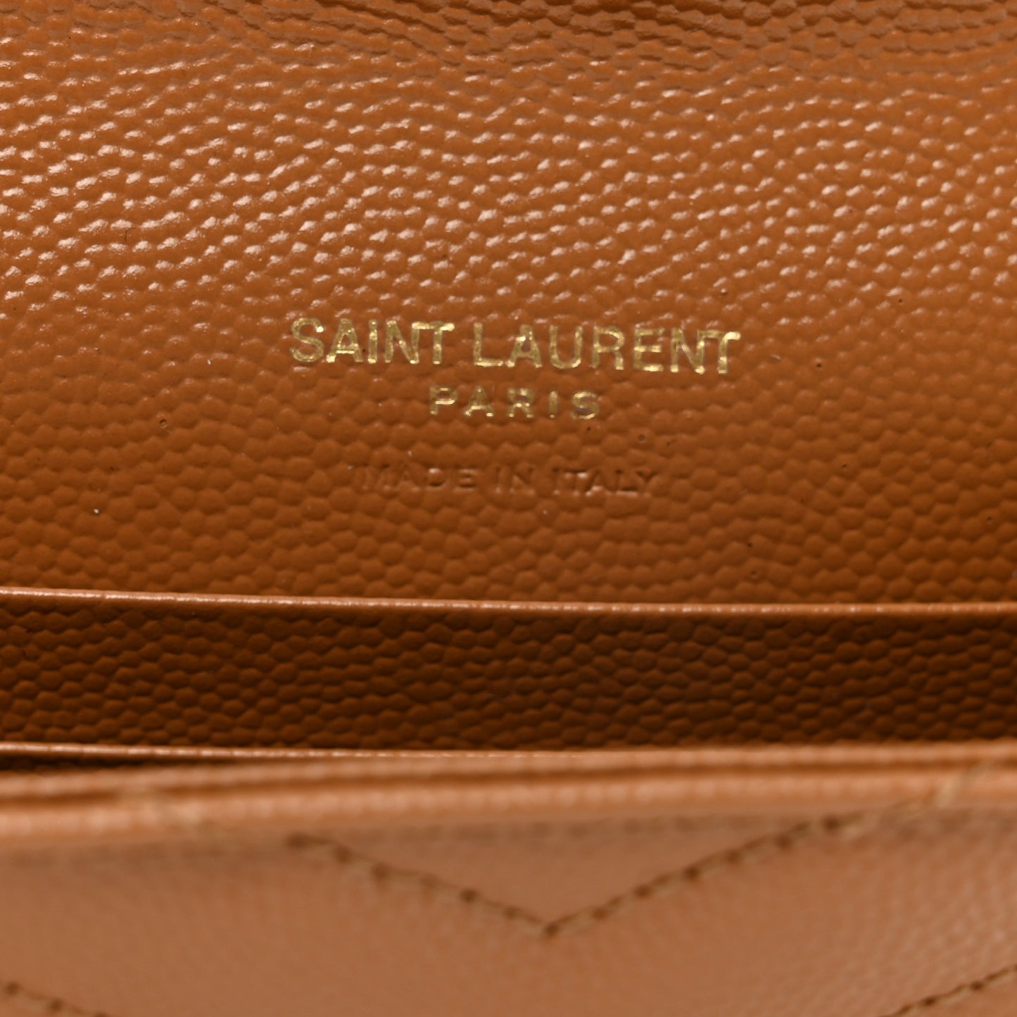 Grain De Poudre Matelasse Chevron Small Monogram Envelope Wallet Natural Dark
